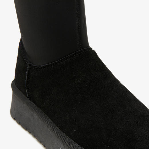 西遇厚底雪地靴女新款冬季弹力中筒铅笔靴短靴保暖加绒棉鞋D0034450 商品图5