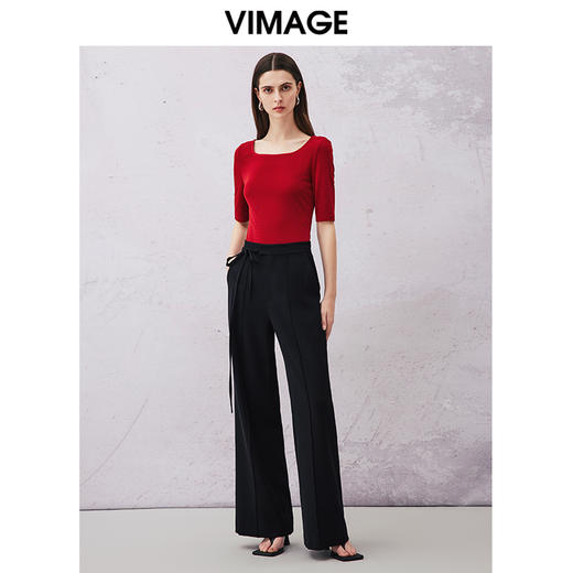 VIMAGE纬漫纪夏季新款百搭显高显瘦直筒裤休闲裤女裤V2105708 商品图1
