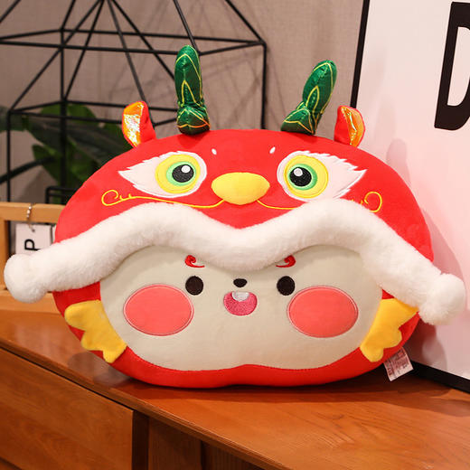 国潮醒狮龙【暖手抱枕毯龙年吉祥物】毛绒玩具 公仔 生肖龙玩偶礼品 商品图5