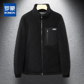罗蒙男士羊羔绒撞色口袋羽绒服男保暖男羽绒服外套男