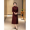 SYG-738旗袍冬款加厚水貂绒长款时尚显瘦复古高档连衣裙 商品缩略图6