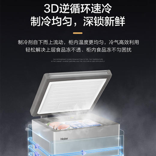 海尔（Haier)冰柜小型冰柜单温柜家用冷柜一级能效母乳 冷藏或全冷冻急冻速冻 BC/BD-142GHPCZ 商品图2