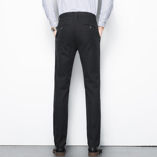 101Z1314R【加绒加厚 弹力磨毛】罗蒙秋冬加厚保暖休闲裤男纯色简约商务通勤男士休闲裤 商品图6