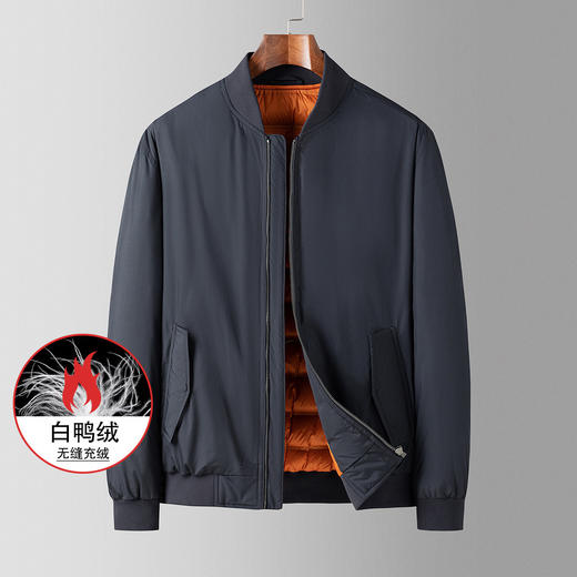 19YZJT03【防风防水】罗蒙男士羽绒服外套男飞行夹克男羽绒服男短款保暖棒球服 商品图1