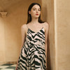 Soloseta桑蚕丝吊带睡裙女丝绸斑马纹印花连衣长裙2025度假 商品缩略图4