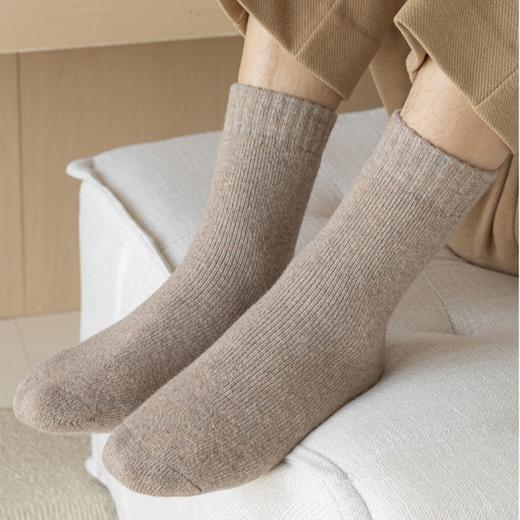 【百图lulu好物】【脚底小火炉】【四双装】男女款  32.8% 绵羊毛 柔软 保暖 针织羊毛袜 商品图3