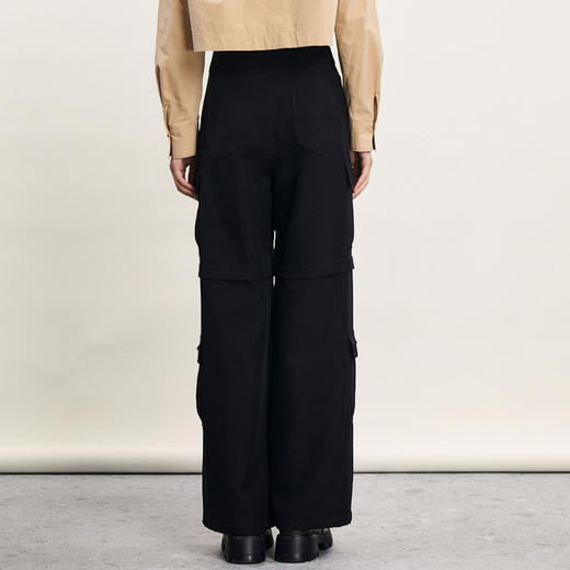 谜底休闲裤女2024春新款工装风时尚大口袋百搭直筒长裤241MK0083 商品图2