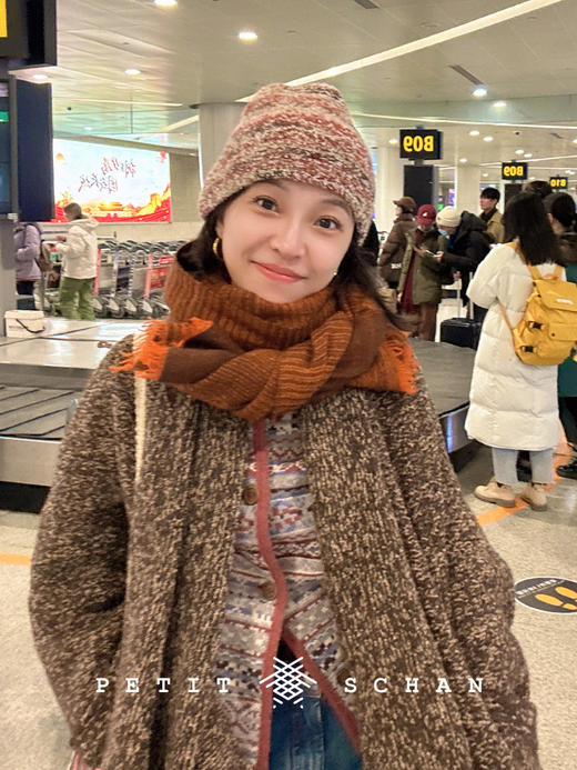 PETIT SCHAN小闪 #057 Crayon Shin-chan 蜡笔小新 骆驼绒山羊绒混纺手工段染趣味手编针织帽 商品图9