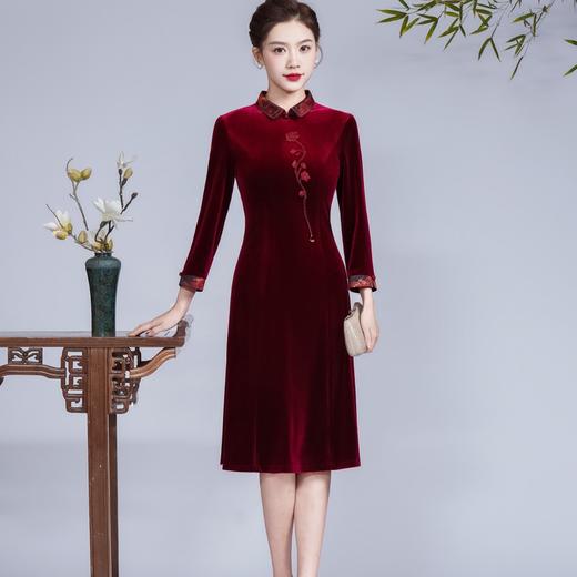 国风复古，喜婆婆改良款旗袍婚宴敬酒喜妈妈连衣裙旗袍GY-3402 商品图0