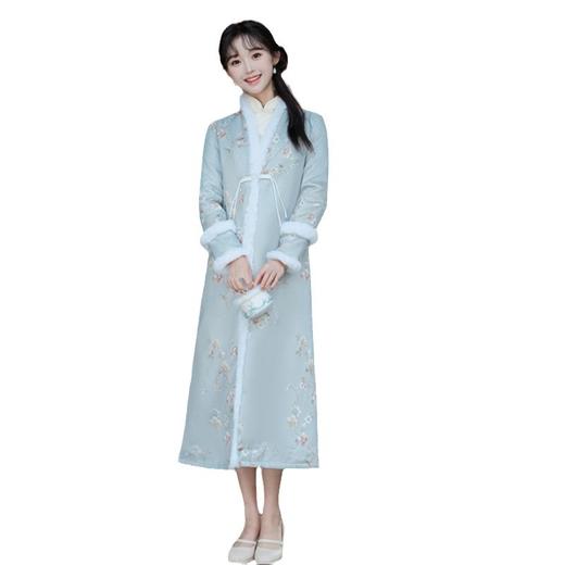 提花夹棉长款旗袍外套时尚改良新中式年轻少女旗袍外披GX-35526 商品图4