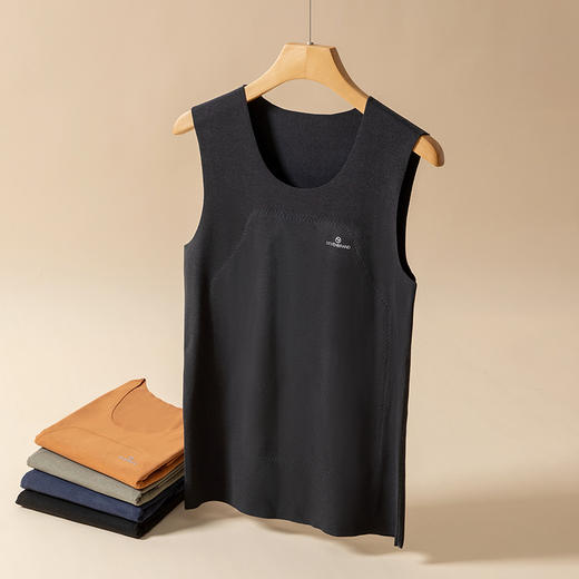 柒牌羊绒保暖背心男士抑菌加绒发热内衣秋冬防寒内穿马甲打底上衣	125F70010 商品图4