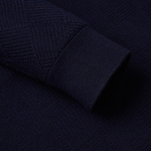 柒牌男装圆领毛衣男2024秋冬新款休闲百搭肌理提花男士保暖羊毛衫	127Y70020 商品图3