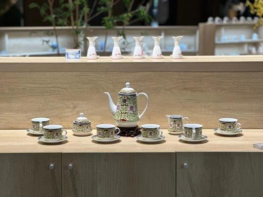 景德镇陶瓷 国瓷红叶 15头吉祥如意咖啡具 商品图1