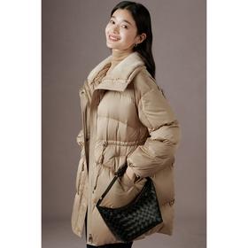 水貂毛大翻领白鹅绒羽绒服女2023冬季新款高端修身显瘦外套