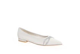 豪麟名鞋奥莱迪嘉女鞋平底鞋丝绒牛皮革DJHJA41WP007白色  原价1660元