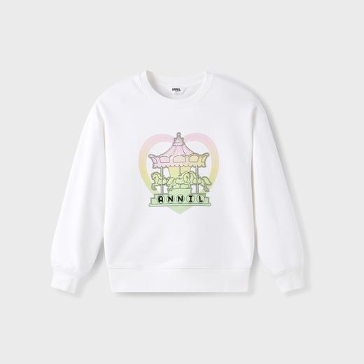 女童舒弹简约圆领长袖卫衣春季新款安奈儿童装实体店同款AG411542 商品图0