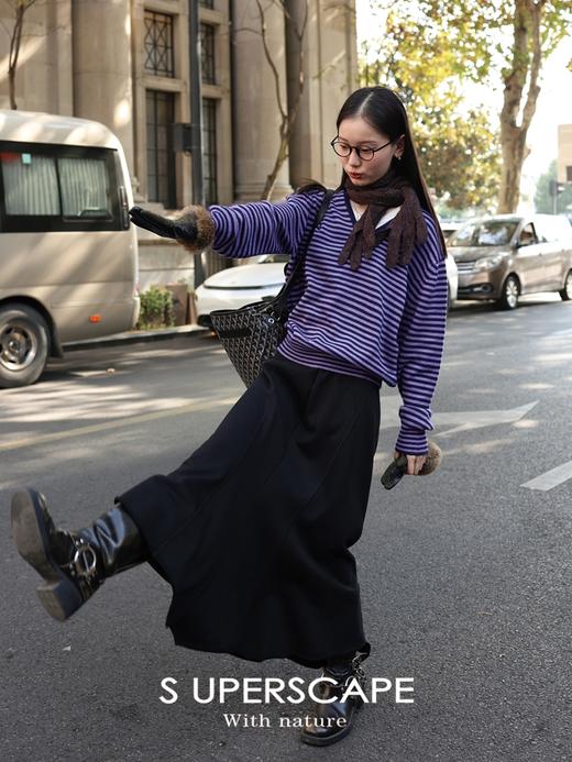 【4折不退换 买六免一】卫衣料分割鱼尾开衩长裙 商品图1