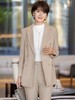 卡其色西装套装女2023秋冬长袖职业装女装套装时尚干练正装 商品缩略图2
