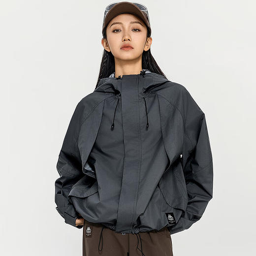 防风衣2024新款女春落肩休闲外套连帽开衫长袖K0E22FJ72 商品图1