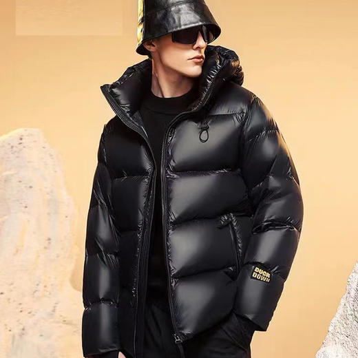 丁摩~鹅绒服黑金八格高端羽绒服加厚男女长款过膝极寒冬季外套三防免洗D23-1225001 商品图3
