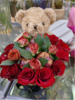 圣诞抱抱熊鲜花礼盒 商品缩略图0