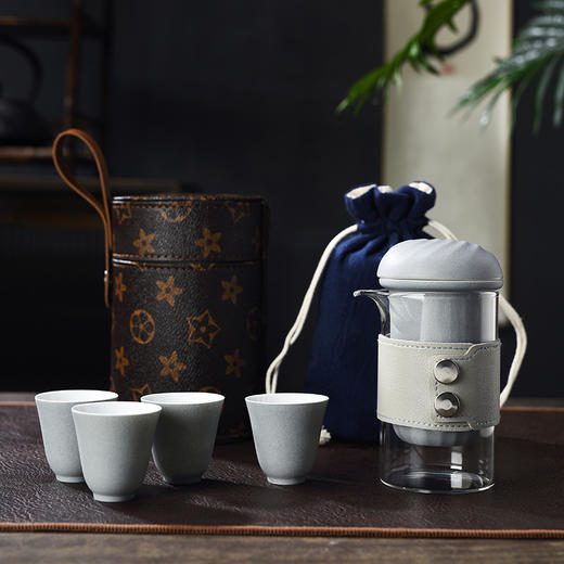 八马茶业 | 新品野奢旅行茶具套组德化瓷器旅行户外露营茶具5件套组 商品图1