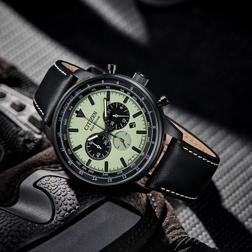 西铁城日本官方正品新FF系列飞行军皮带光动能男表CA4505-21X 商品图3