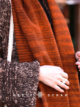 红河谷 骆驼绒牦牛绒混纺手工段染纱双面异色设计款围巾/披肩