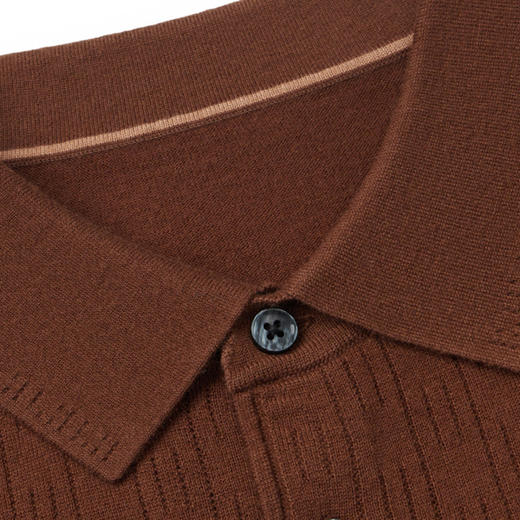 柒牌男装翻领羊毛衫男2024秋冬新款时尚休闲舒适百搭青年打底毛衣	127Y70150 商品图2