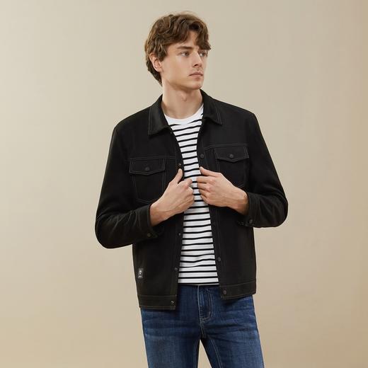 柒牌男装翻领夹克男2024春季新款时尚潮流青年工装风纯色休闲外套	126K70030 商品图1