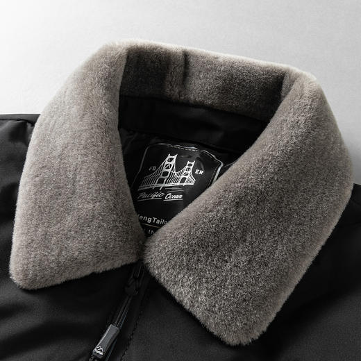 【可脱卸羊毛领】罗蒙棒球服羽绒服男锁温保暖男士羽绒服外套男羽绒服 商品图1