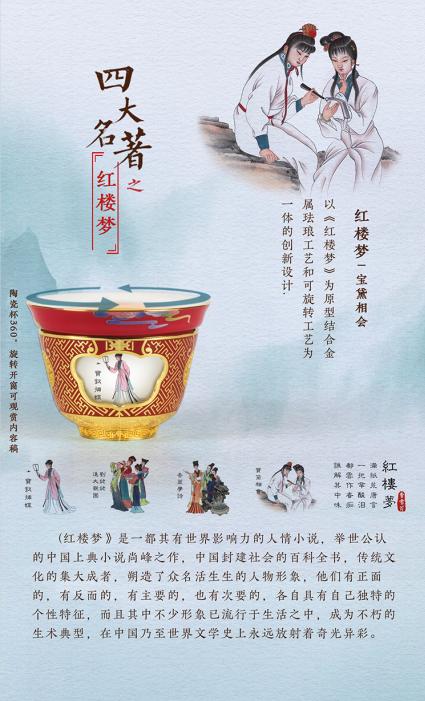 金属珐琅四大名著转心单杯套装 商品图3