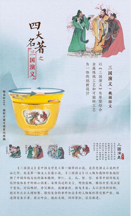 金属珐琅四大名著转心单杯套装 商品图2