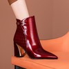 【7天发货】粗跟时尚高跟鞋，冬季加绒马丁靴XME-9333 商品缩略图1
