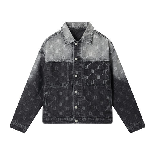 gxgjeans男装满印老花休闲潮流冬季保暖夹棉牛仔夹克外套男 商品图4