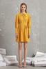 komello 黄色收褶灯笼袖连衣裙 14912 商品缩略图0