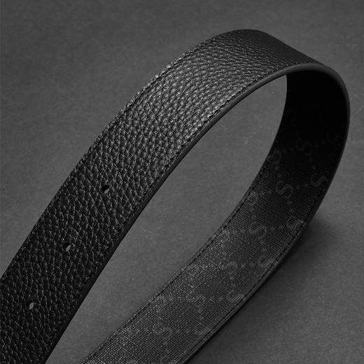 【父亲节礼盒款】柒牌男装配饰针扣皮带2025新款商务休闲百搭男士黑色裤腰带礼盒装	126P70140 商品图2