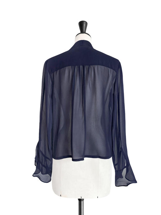 TYNVIE 叠带真丝衬衫-藏青色 商品图5