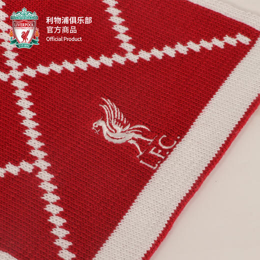 利物浦俱乐部官方商品丨红色菱格纹拼色针织围巾时尚百搭秋冬 商品图4
