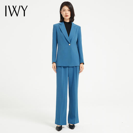 IWY/气质孔雀蓝西装套装女士高端简约总裁职业装正装美容院上班工作服C13308+P23308 商品图0