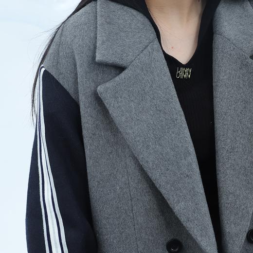 106WS袖子拼接R字母印花长款外套31016（灰） 冬季 306024032105 商品图4