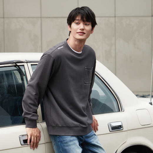 【4色可选】gxgjeans男装秋季刺绣上衣套头圆领卫衣男时尚卫衣 商品图2