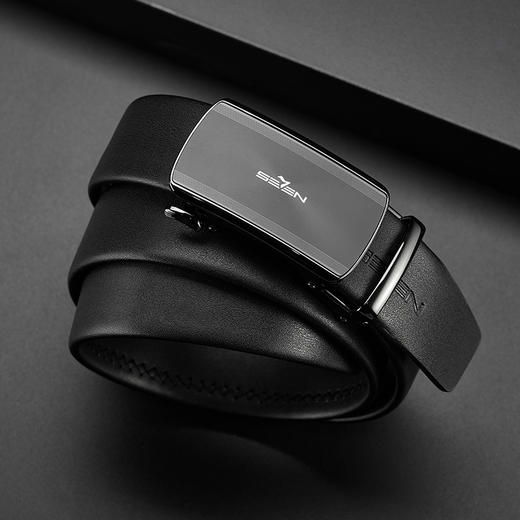 柒牌男装配饰自动扣皮带2024春季新款商务休闲百搭黑色西装裤腰带	126P70050 商品图4