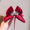【龙年国风头饰】儿童红色蝴蝶结过年发夹2023新款公主宝石皇冠发卡小女孩过年头饰 商品缩略图9
