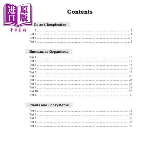 【中商原版】英国原版CGP教辅 新的 KS3 生物学 10 分钟测试（附答案）New KS3 Biology 10-Minute Tests (with answers) 商品图1