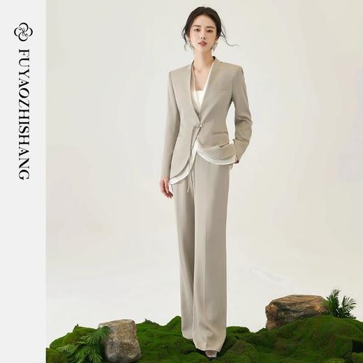 扶摇 新中式西装套装女气场强大女装秋冬新款中国风盘扣外套 商品图1