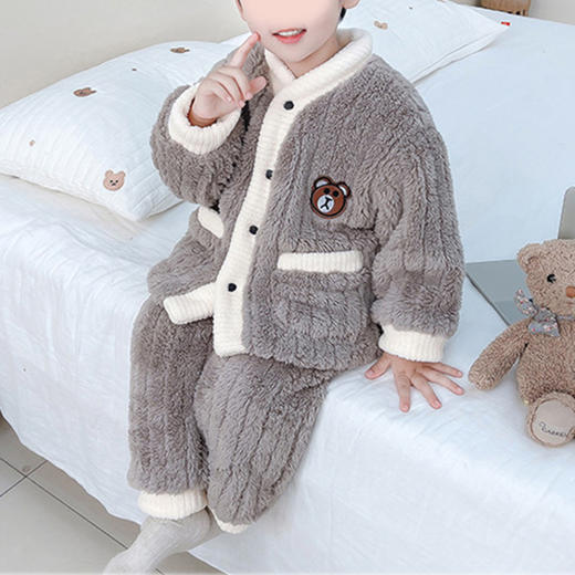 裁缝学苑TX37珊瑚绒睡衣纸样儿童冬季双层开衫童装法兰绒家居服样板 商品图2