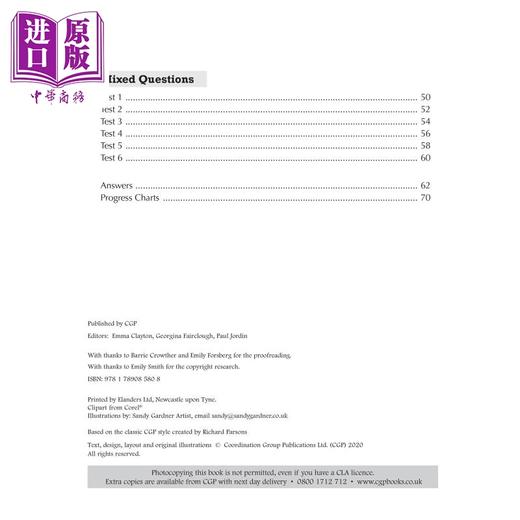 预售 【中商原版】英国原版CGP教辅 新KS3化学10分钟测试 New KS3 Chemistry 10-Minute Tests (with answers) 中学教辅 英文 商品图2