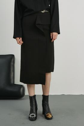 DAMO WANG/王大墨 黑色结构半裙 13951