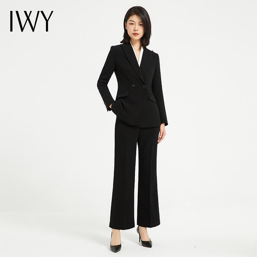 IWY/黑色西装套装女秋冬款高级感通勤面试正装职业装西服工作服C13502+P33502 商品图1